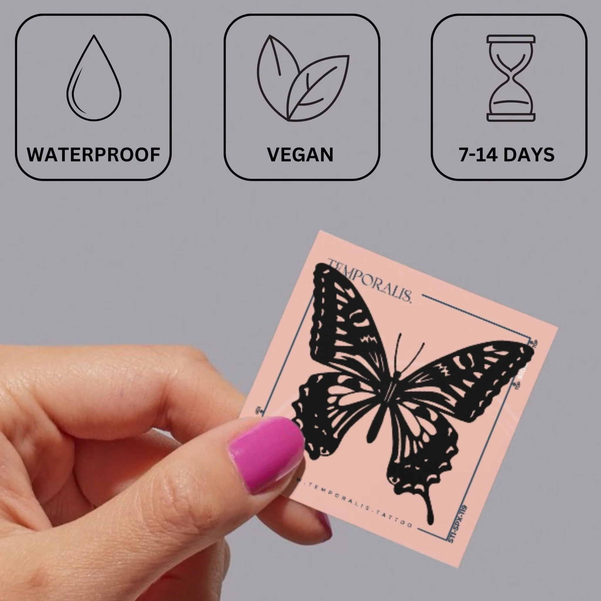 Monarch butterfly temporary tattoo - Image 3