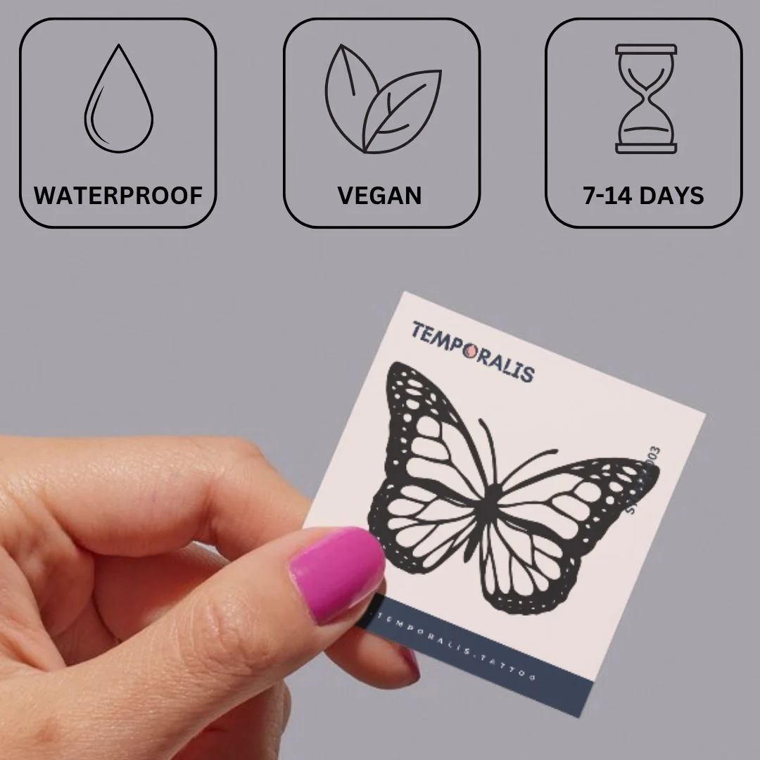 Butterfly silhouette temporary tattoo - Image 3