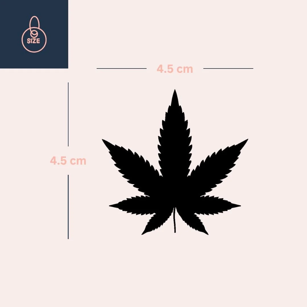 Cannabis Leaf Silhouette Temporary Tattoo - Image 4