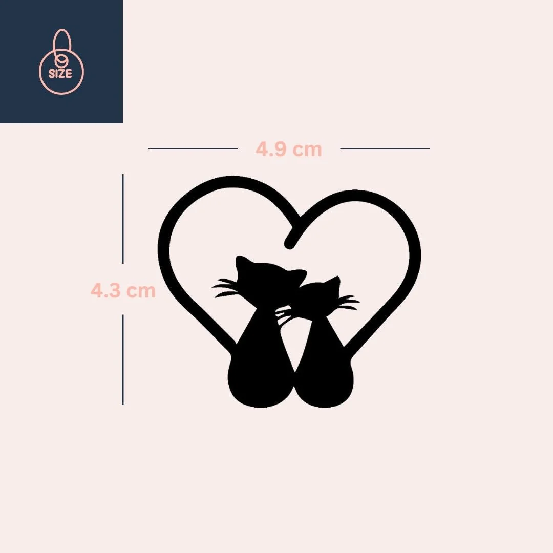 Two cats forming a heart temporary tattoo - Image 4