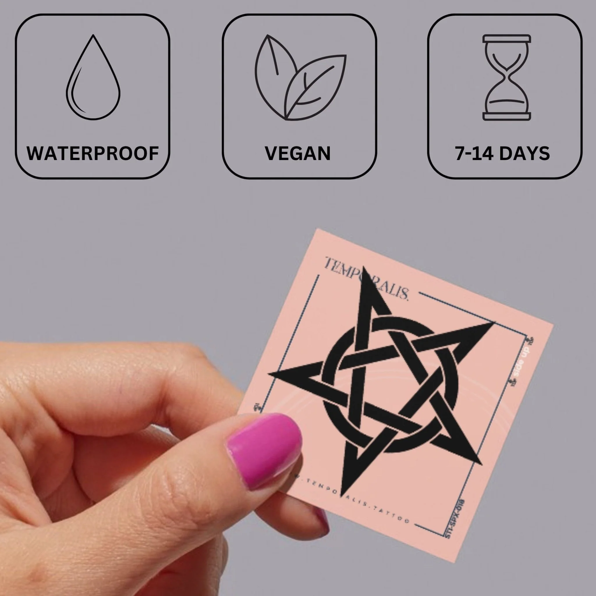Celtic Pentacle Knotwork Temporary Tattoo - Image 3