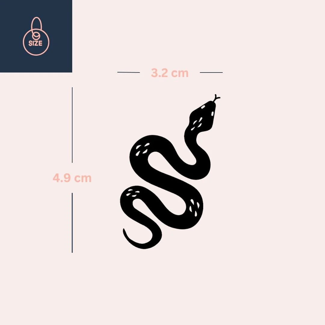 Wavy snake temporary tattoo - silhouette - Image 4