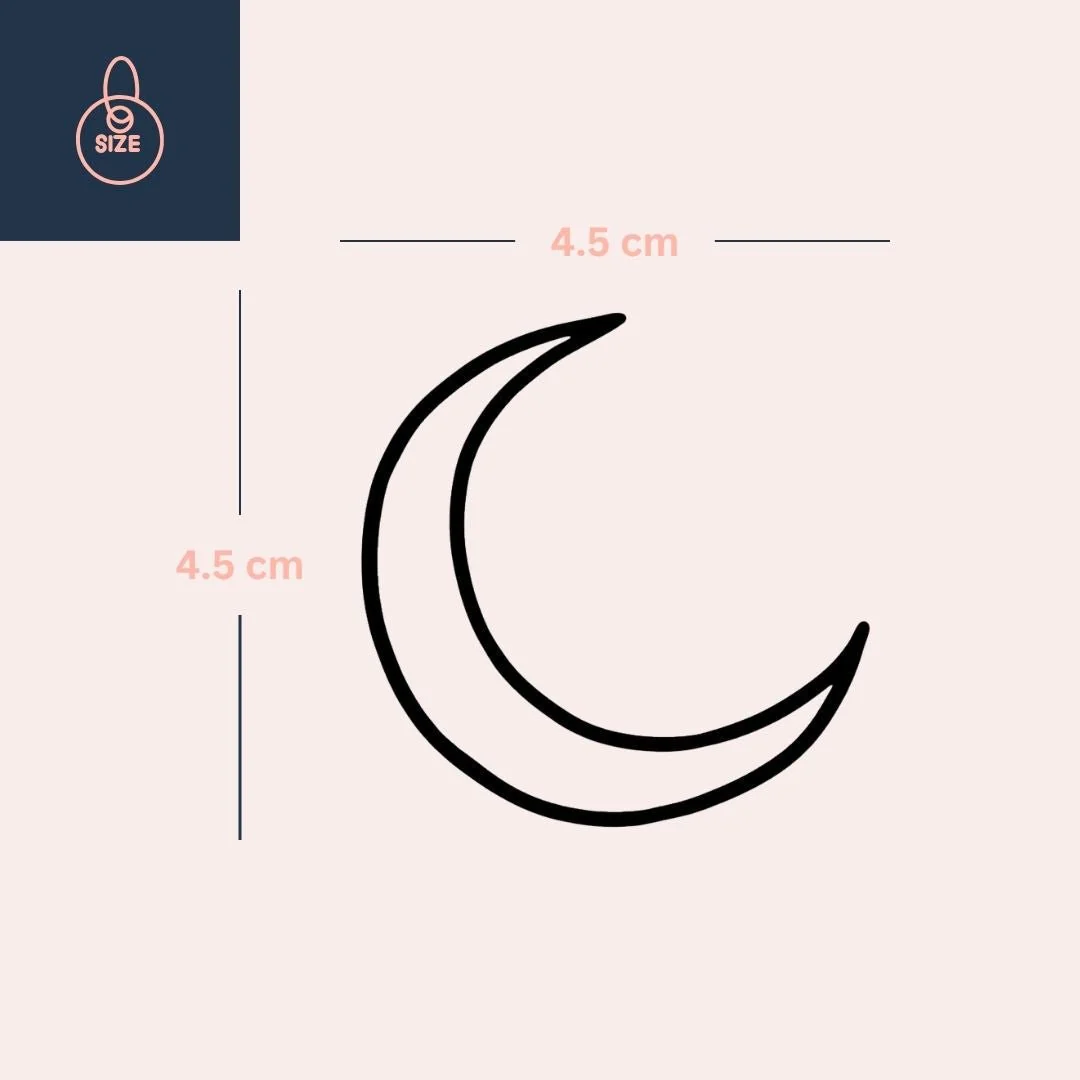 Fine line crescent moon temporary tattoo - Image 4