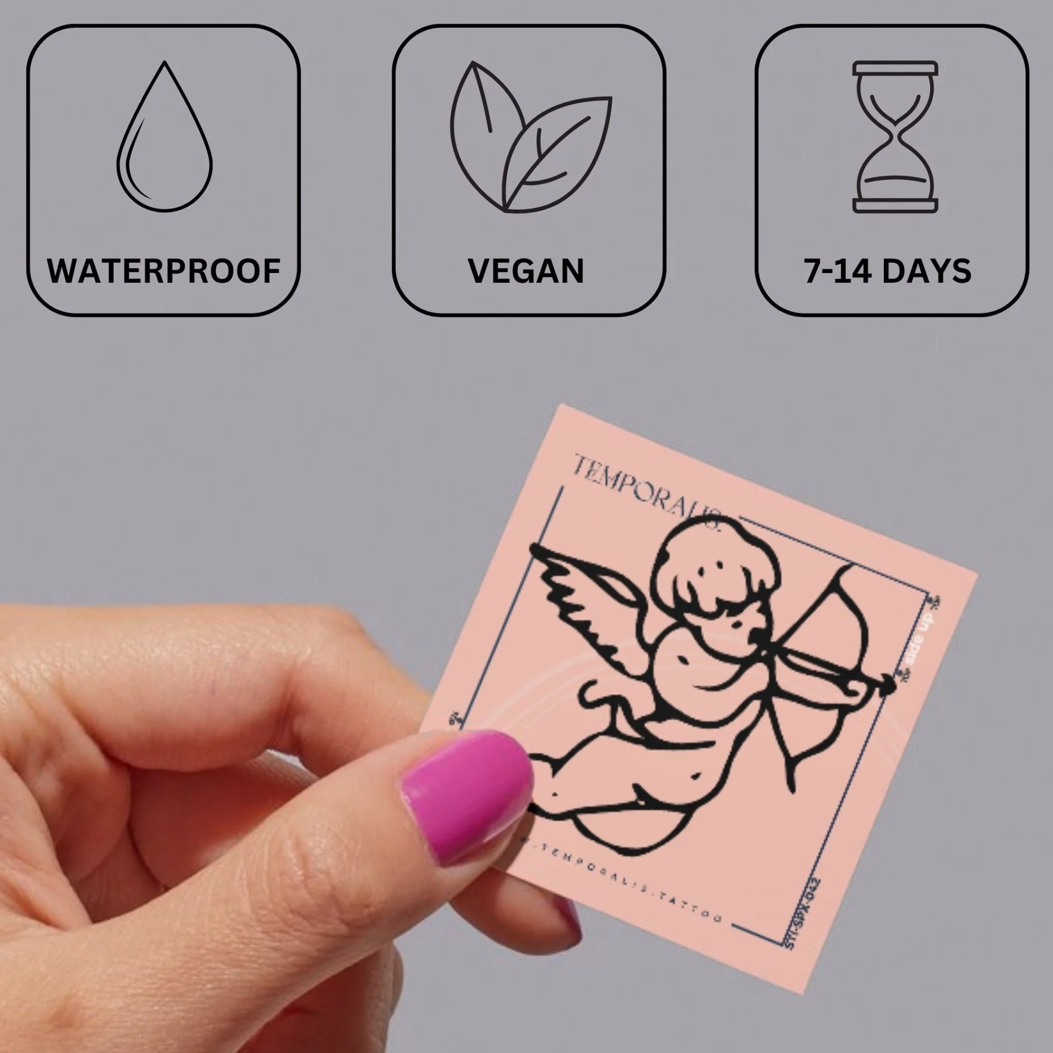 Cupid temporary tattoo with bow and arrow - Image 3