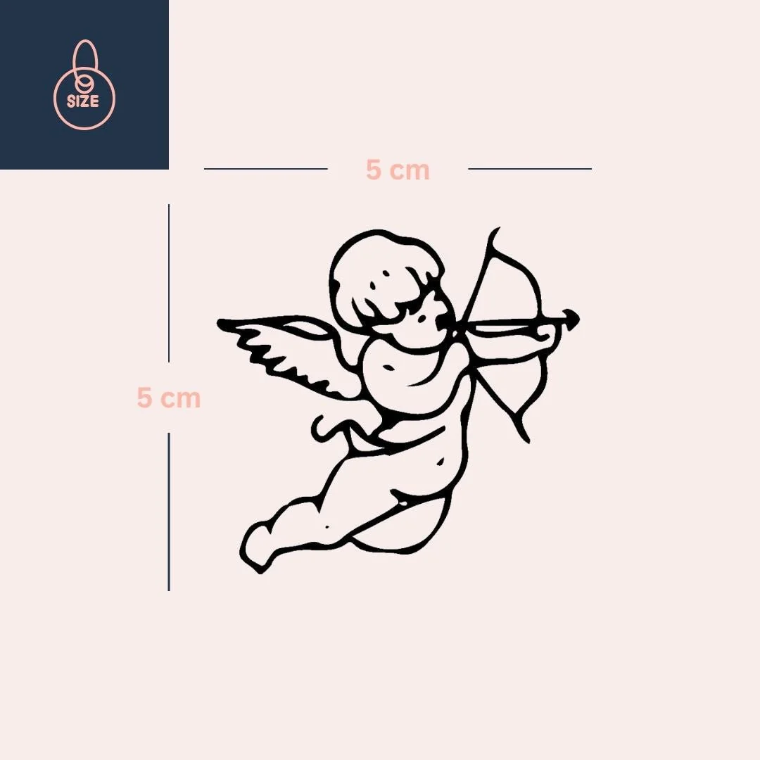Cupid temporary tattoo with bow and arrow - Image 4