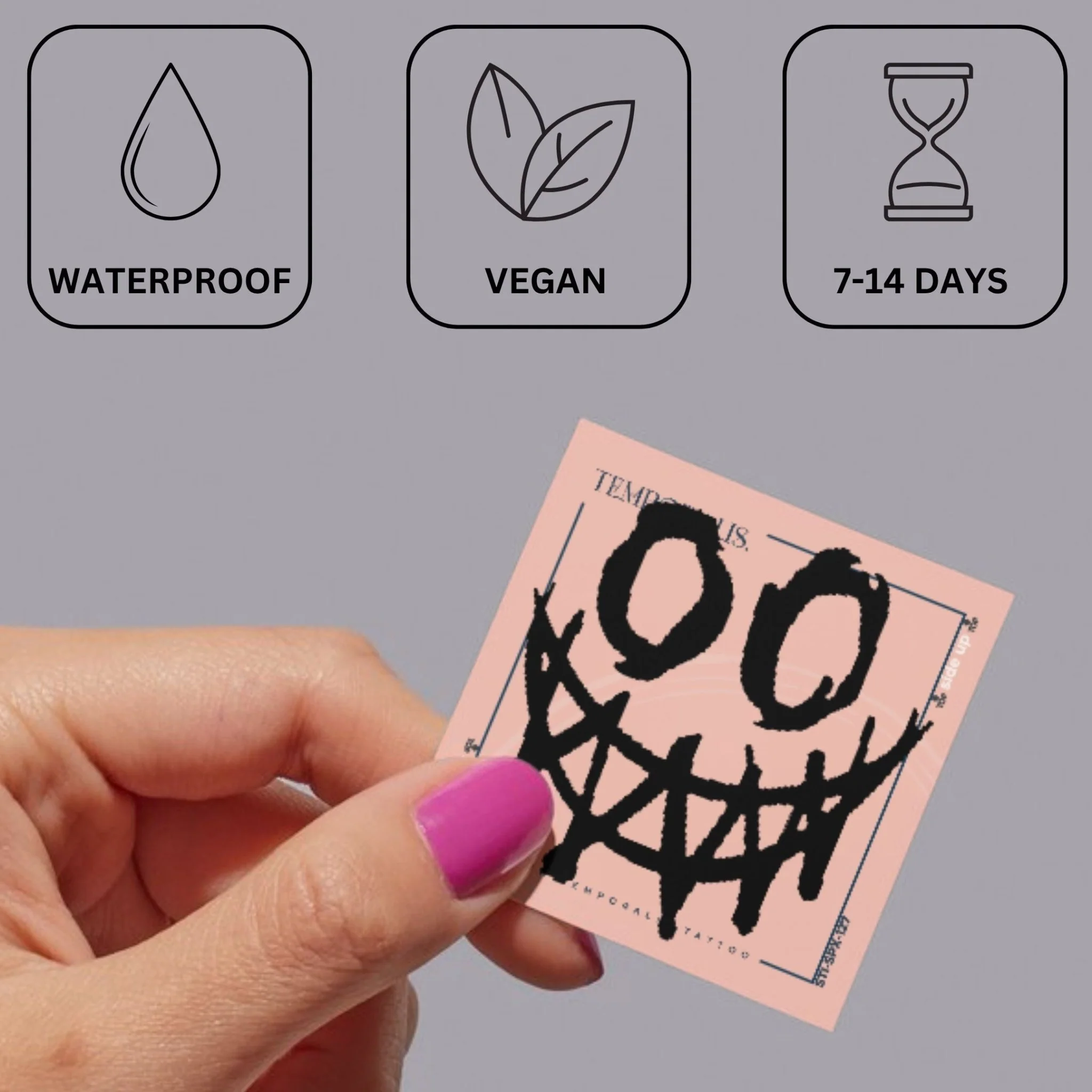 Creepy grinning smiley face temporary tattoo - Image 3