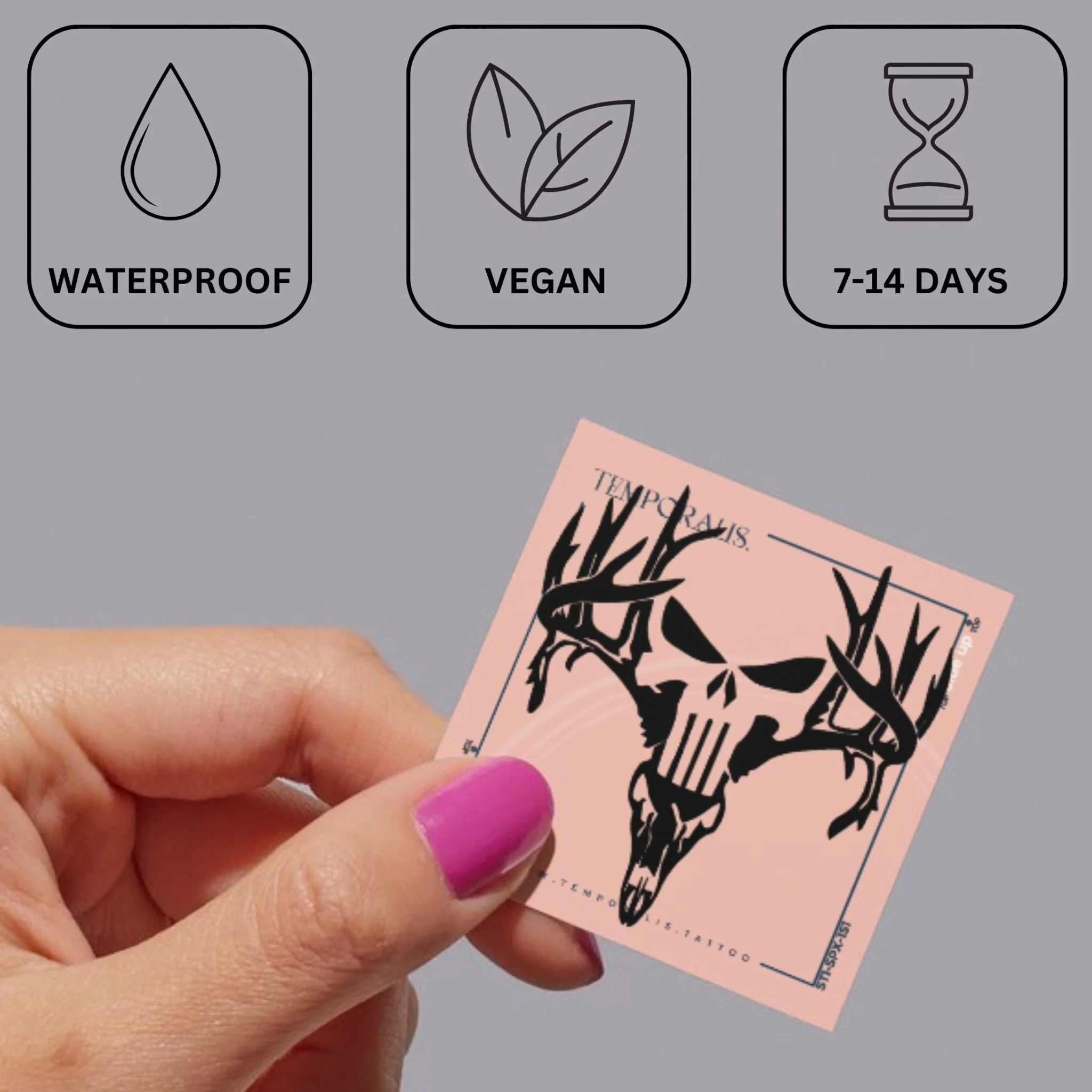 Deer Skull Temporary Tattoo - Image 3