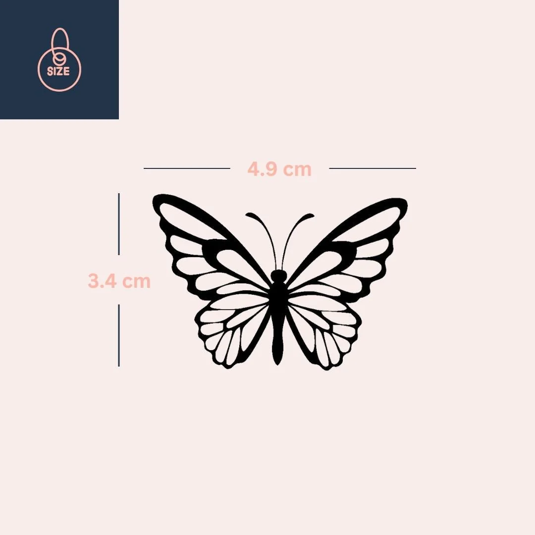 Butterfly Silhouette Temporary Tattoo - Image 4