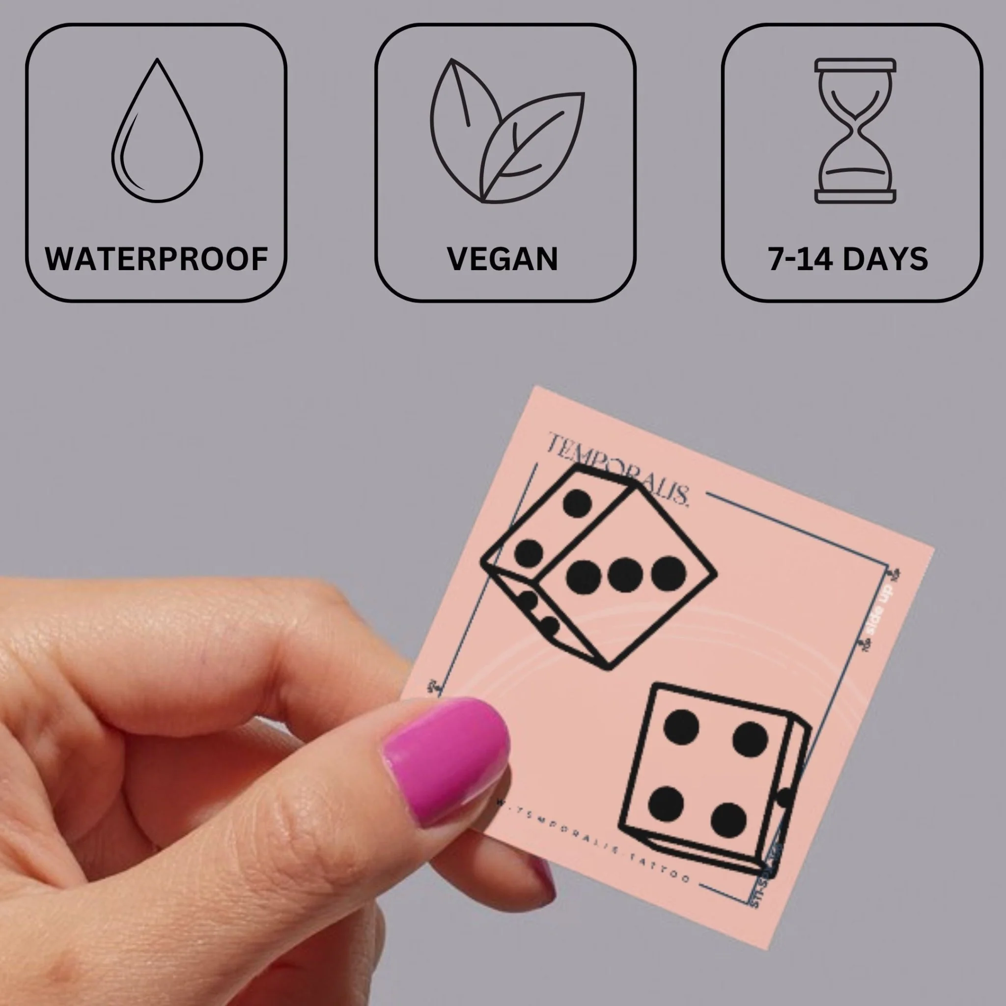 Dices temporary tattoo - Image 3