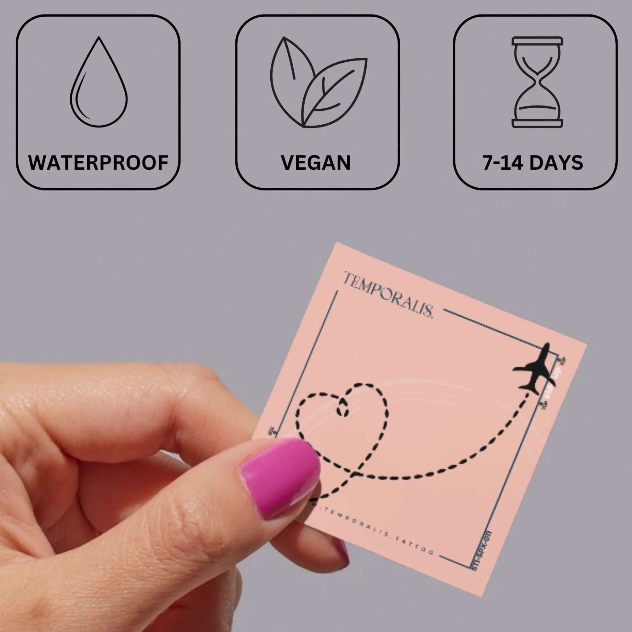 Airplane heart trail temporary tattoo - Image 3