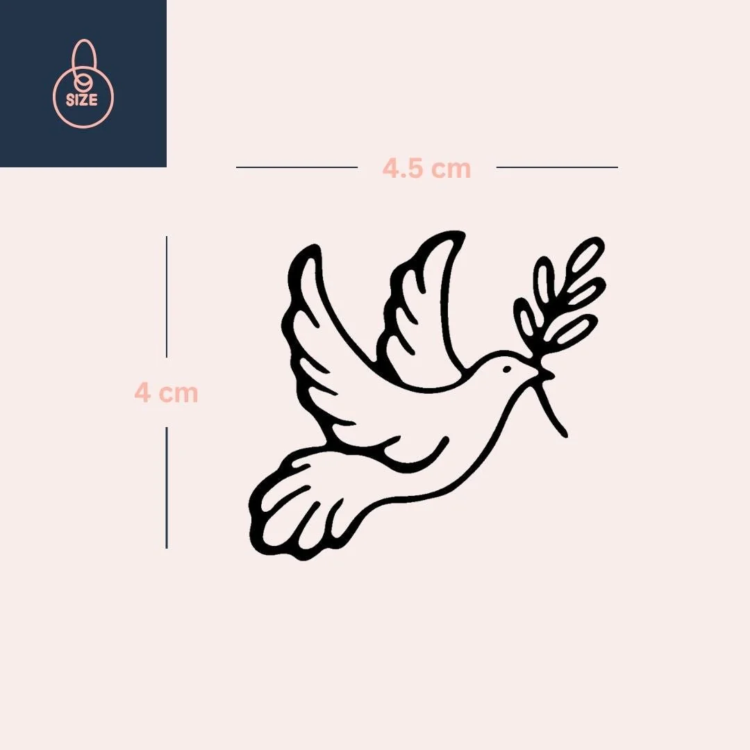 Dove with olive branch temporary tattoo - Image 4