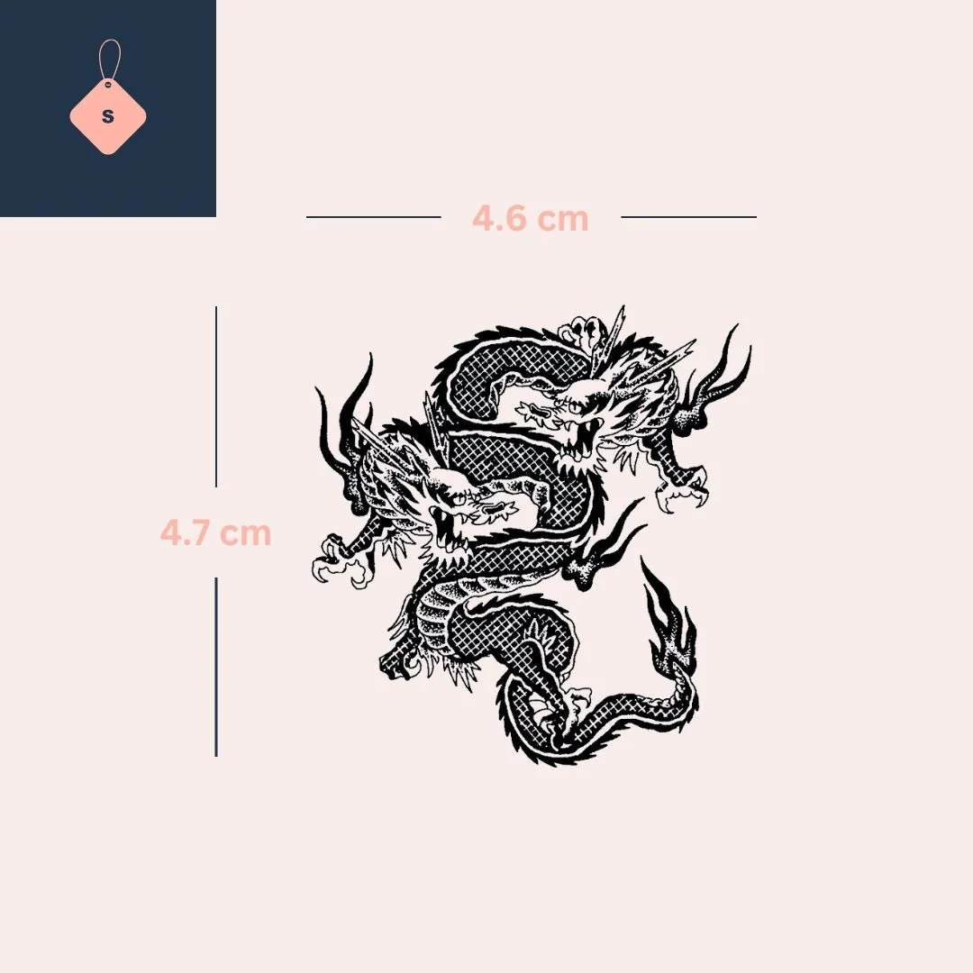 Two-Headed Dragon Temporary Tattoo, Asian Style - Image 4
