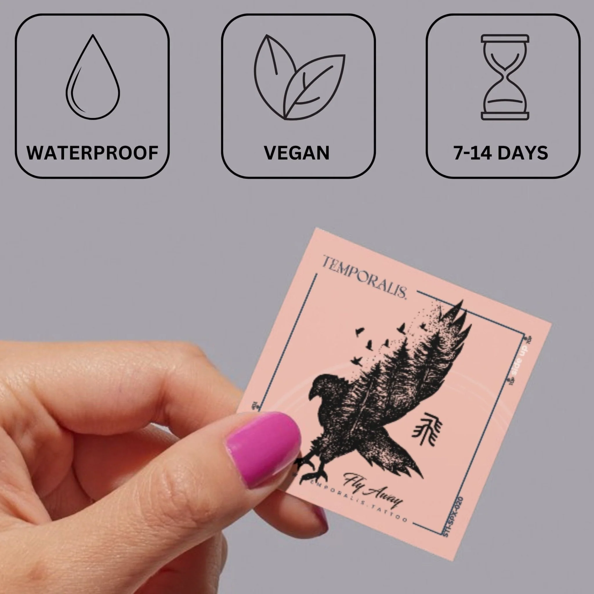 Eagle and forest double-exposure temporary tattoo - Image 3