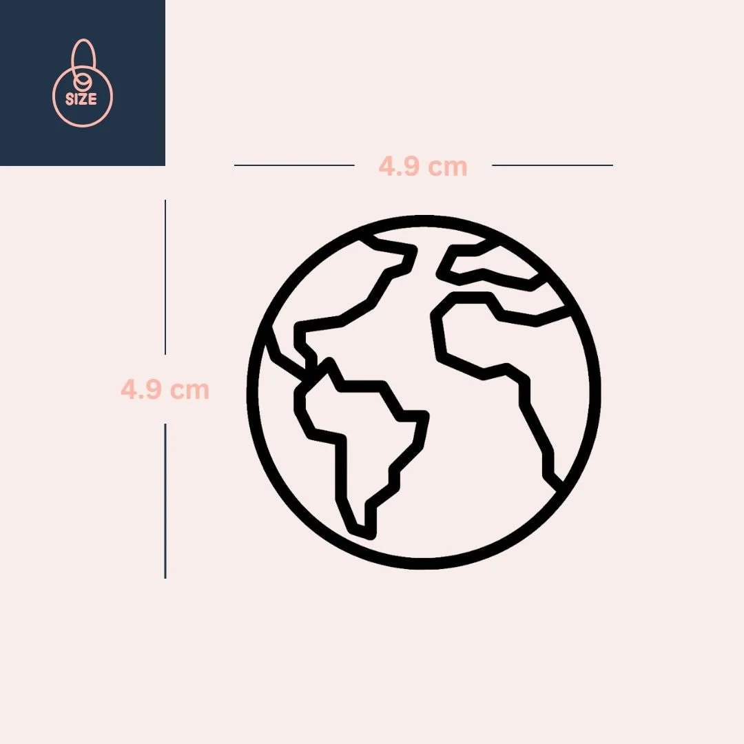 Fine Line World Globe Temporary Tattoo - Image 4