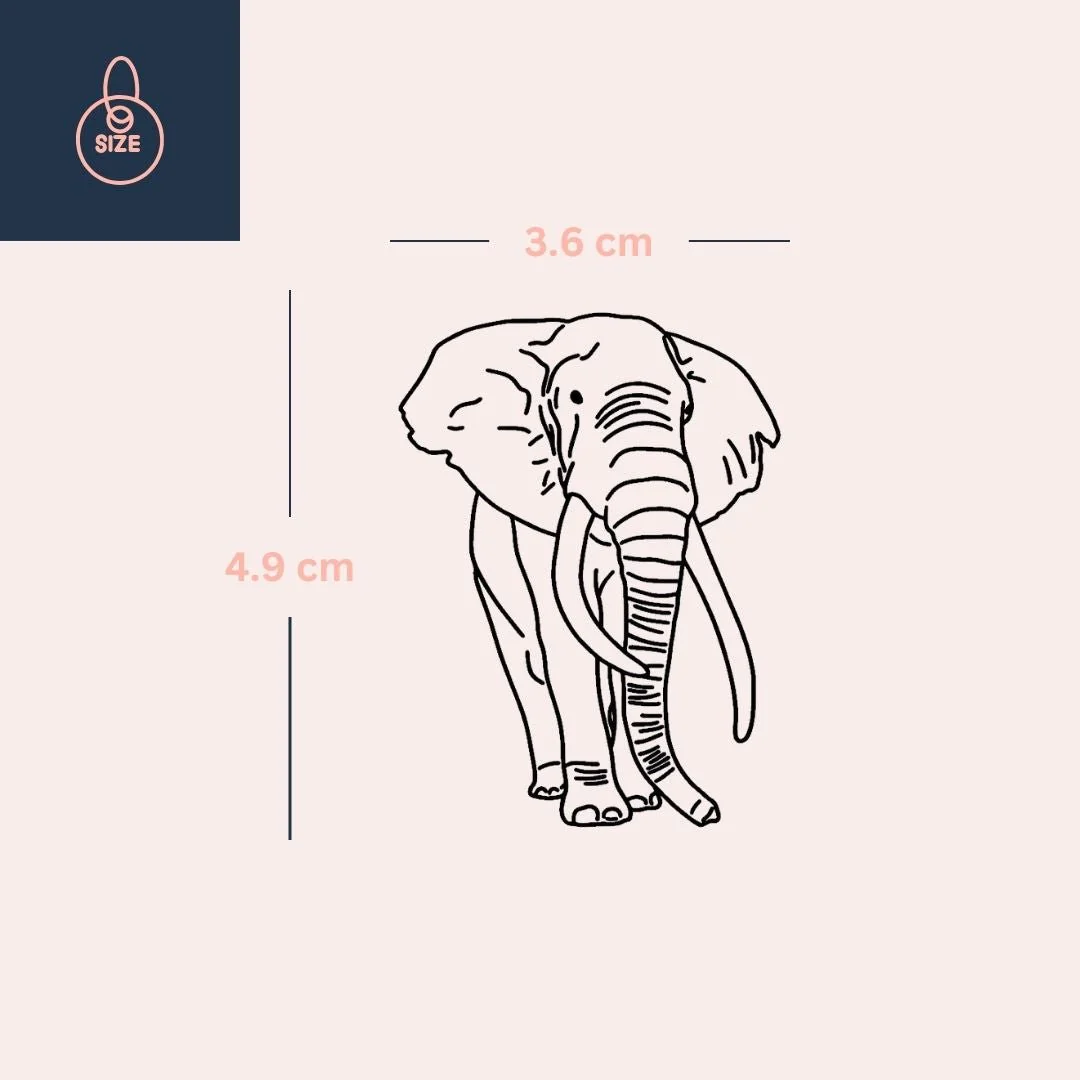 Fine line elephant temporary tattoo - Image 4