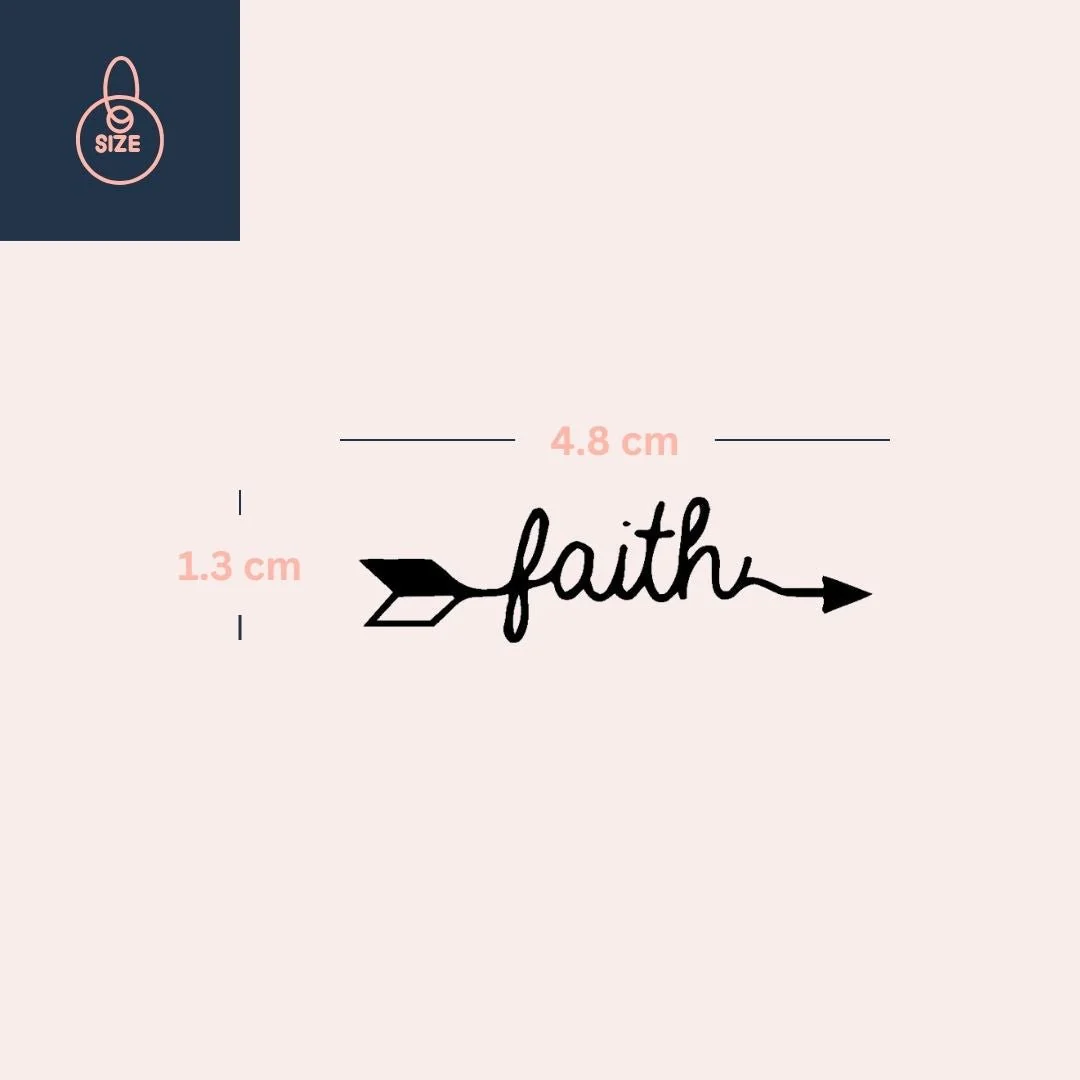 Faith Arrow Script Temporary Tattoo - Image 4