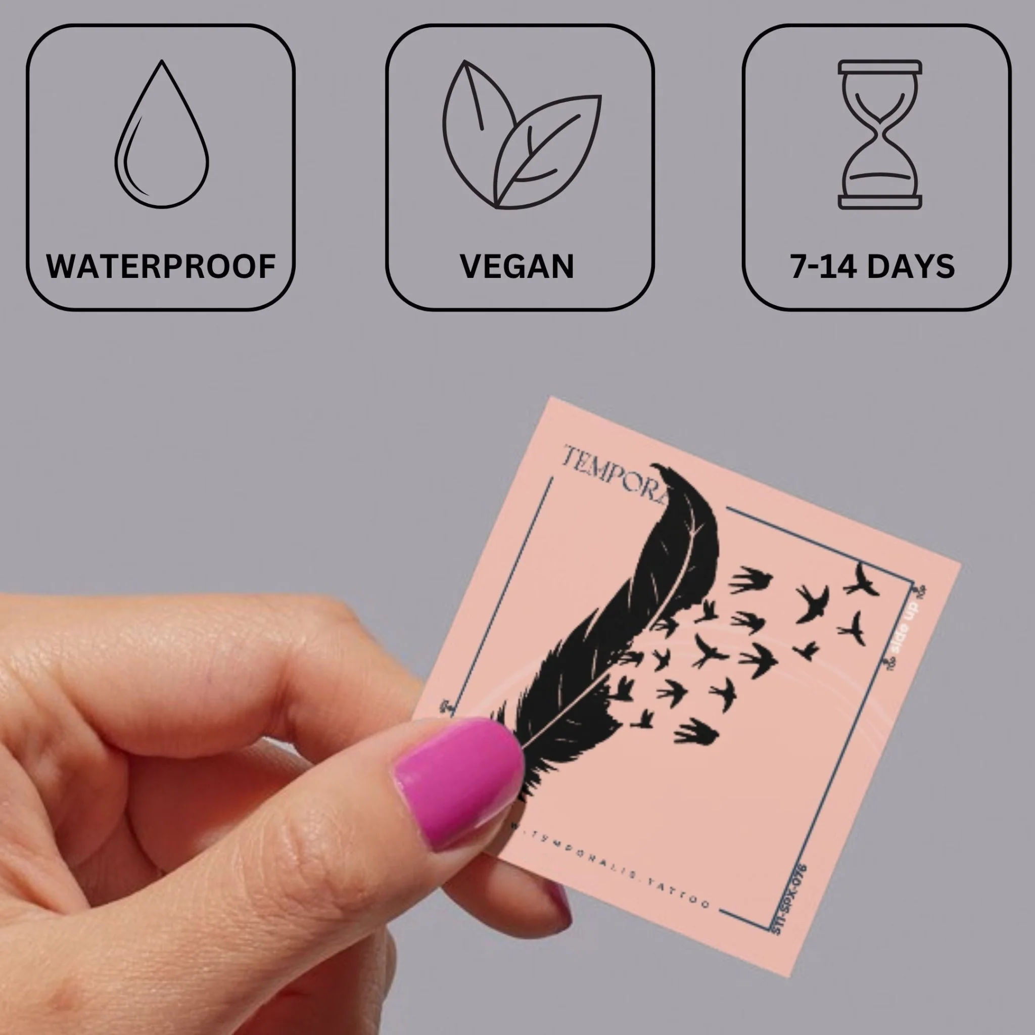Feather Turning into Birds Temporary Tattoo - Image 3