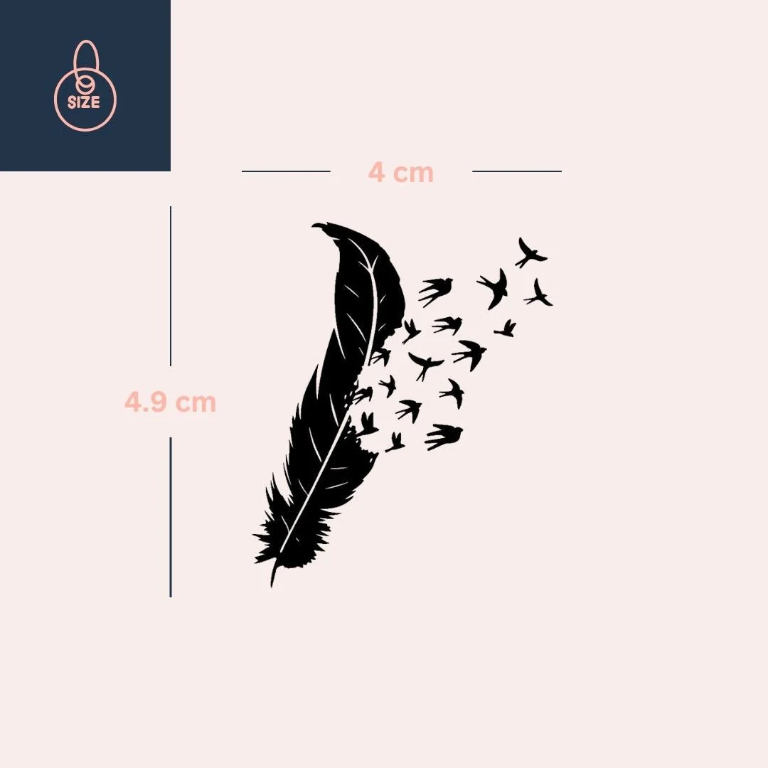 Feather Turning into Birds Temporary Tattoo - Image 4