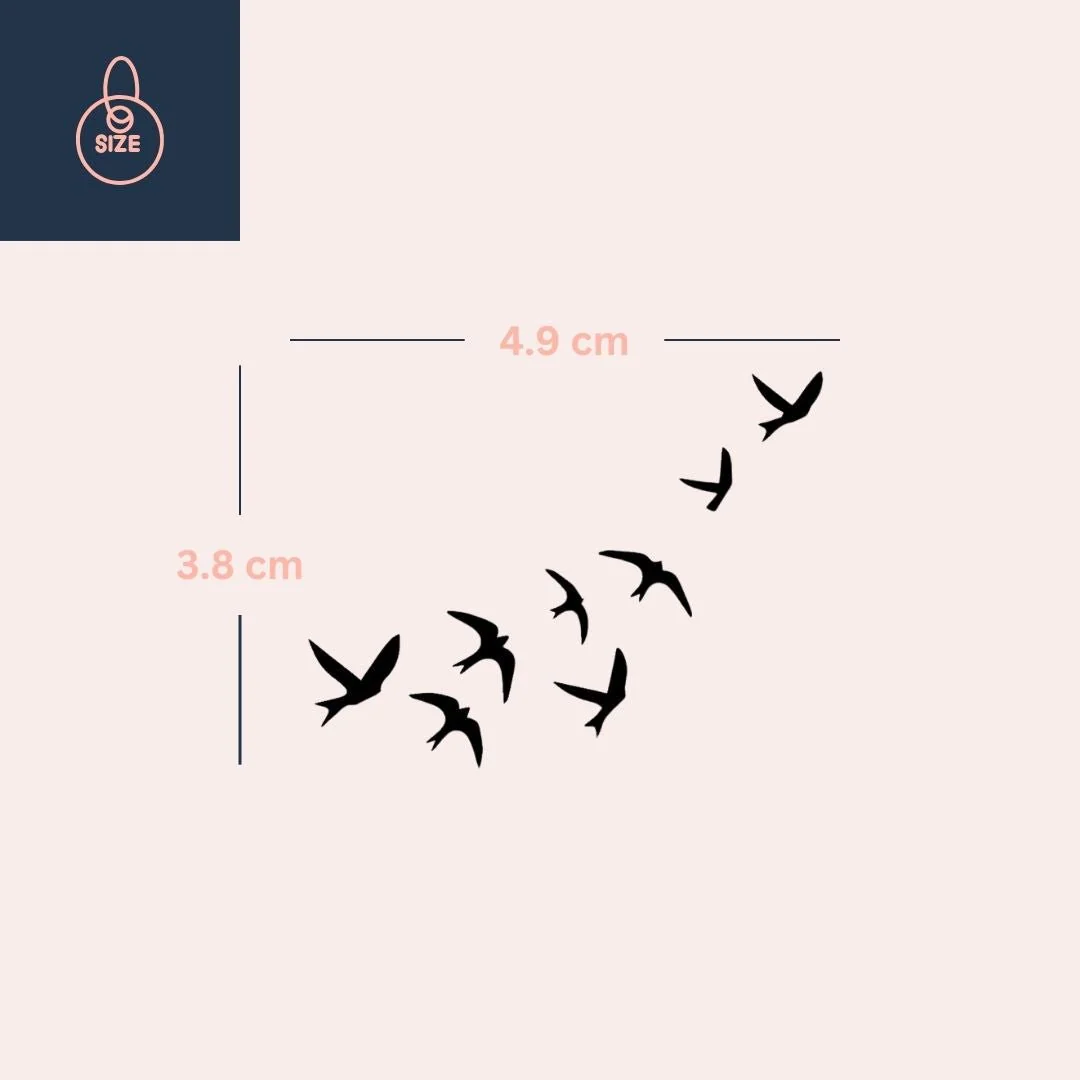 Flying Birds Silhouette Temporary Tattoo - Image 4