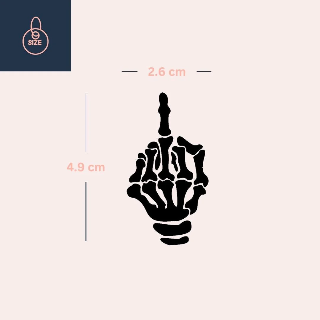 Skeleton hand middle finger temporary tattoo - Image 4