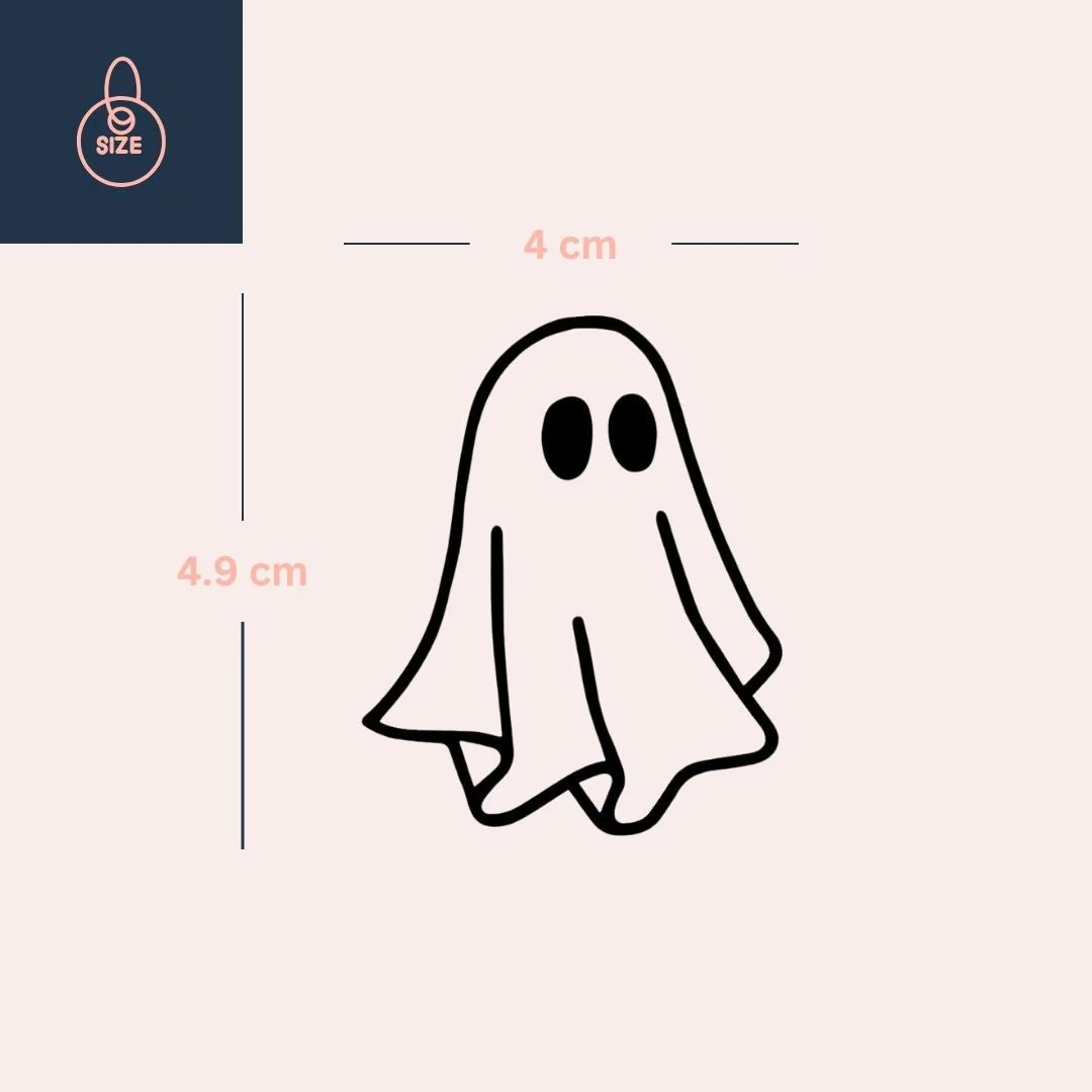 Cartoon ghost temporary tattoo - Image 4
