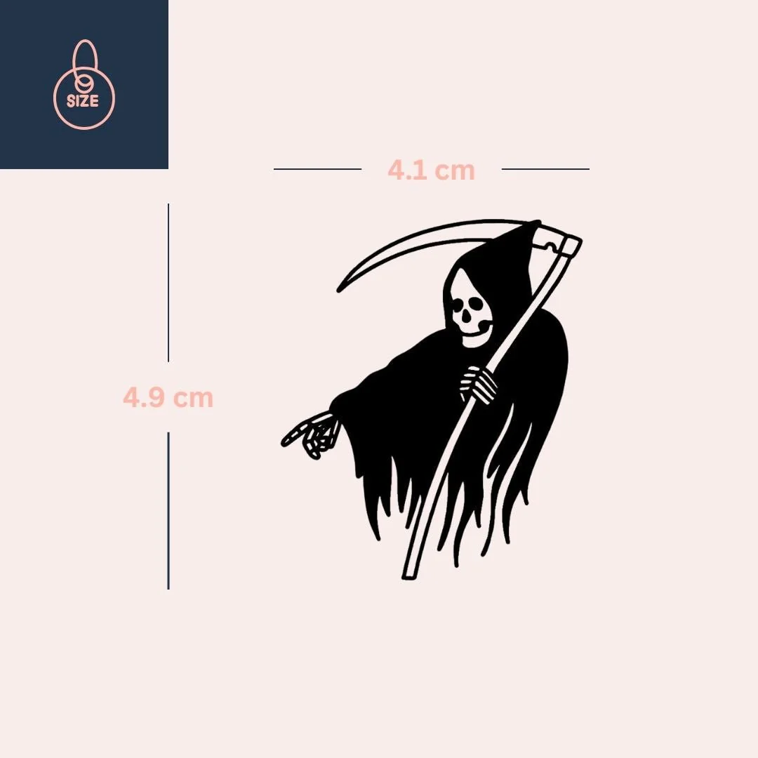 Grim Reaper Silhouette Temporary Tattoo - Image 4