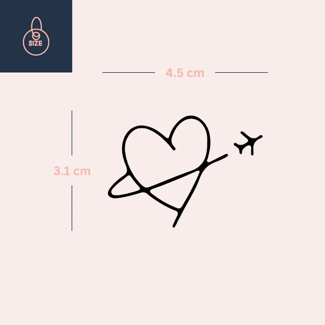 Heart in Orbit with Star Temporary Tattoo - Image 4