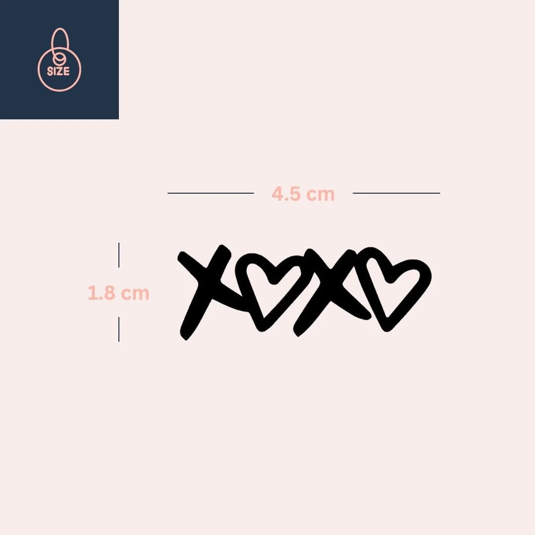 XOXO Hearts temporary tattoo - Image 4
