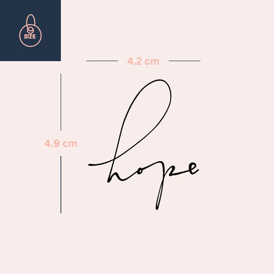 Hope calligraphy temporary tattoo - Image 4