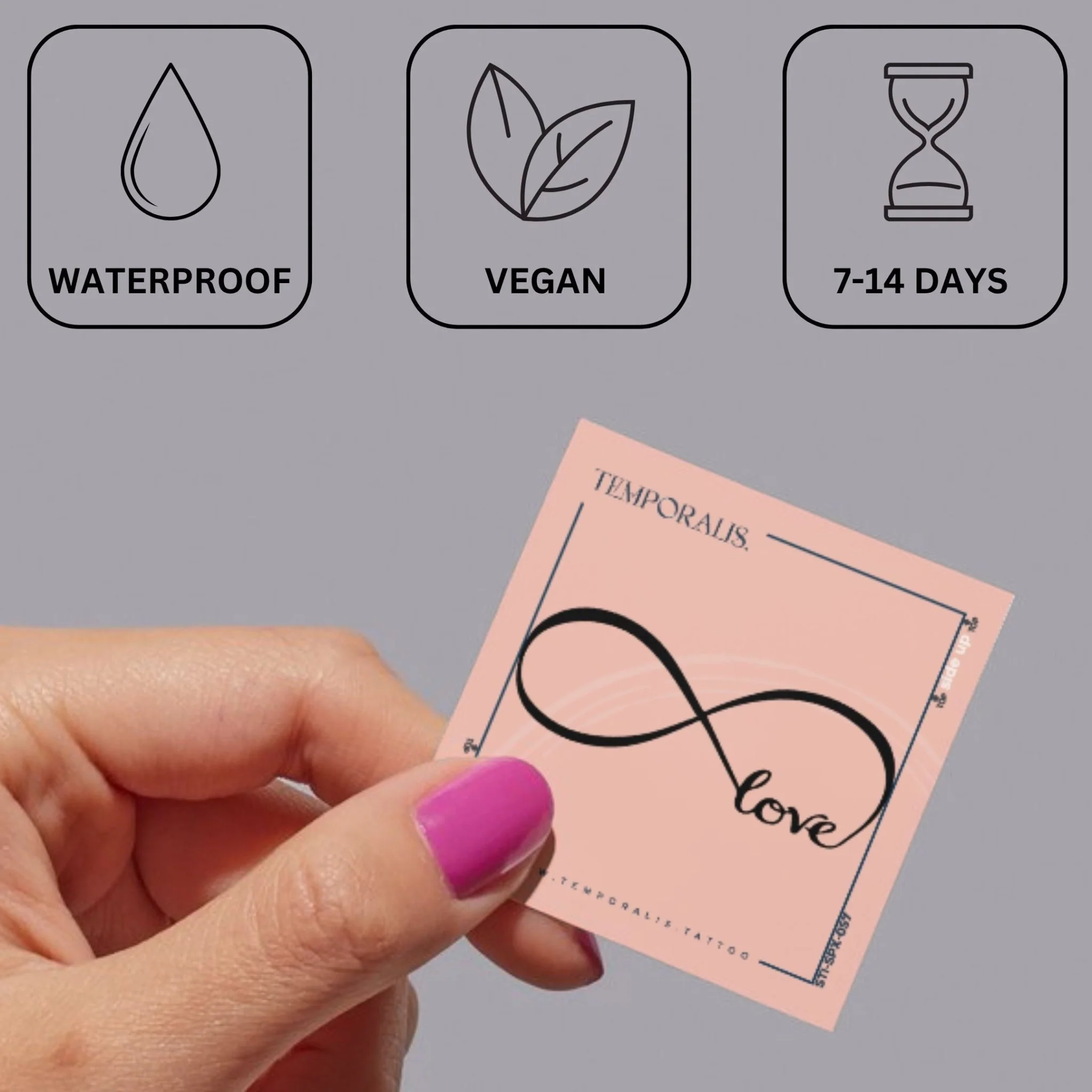 Infinity 'love' script temporary tattoo - Image 3
