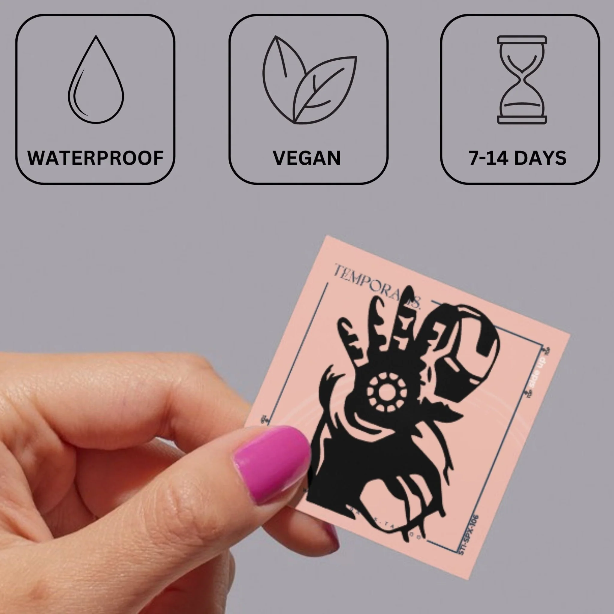 Armored superhero silhouette temporary tattoo - Image 3
