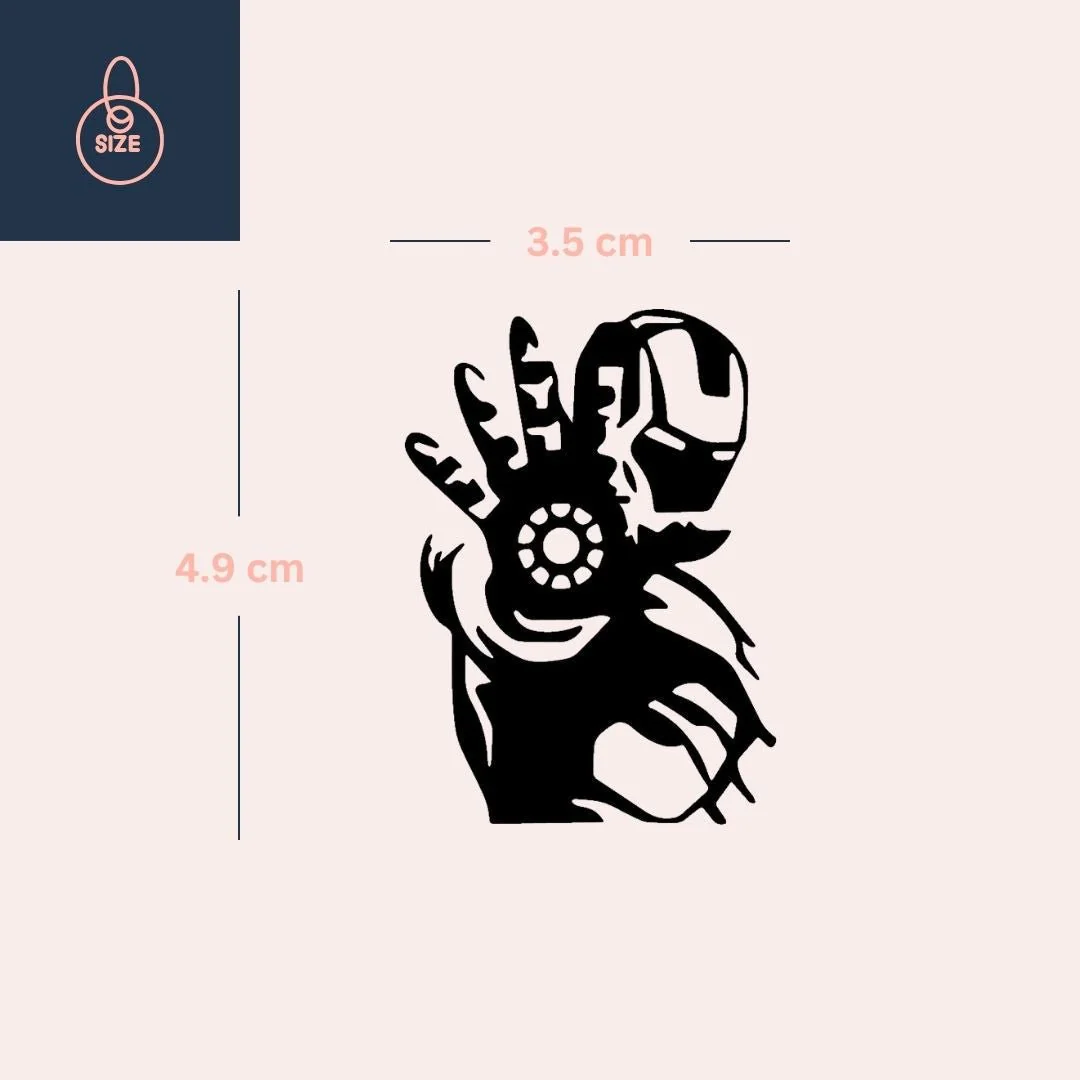 Armored superhero silhouette temporary tattoo - Image 4