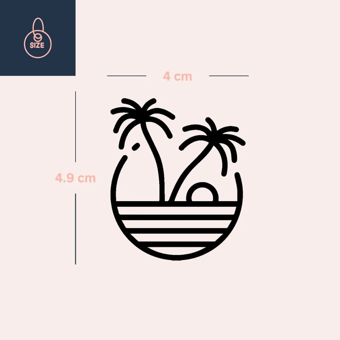 Two palm trees and sunset temporary tattoo - Image 4