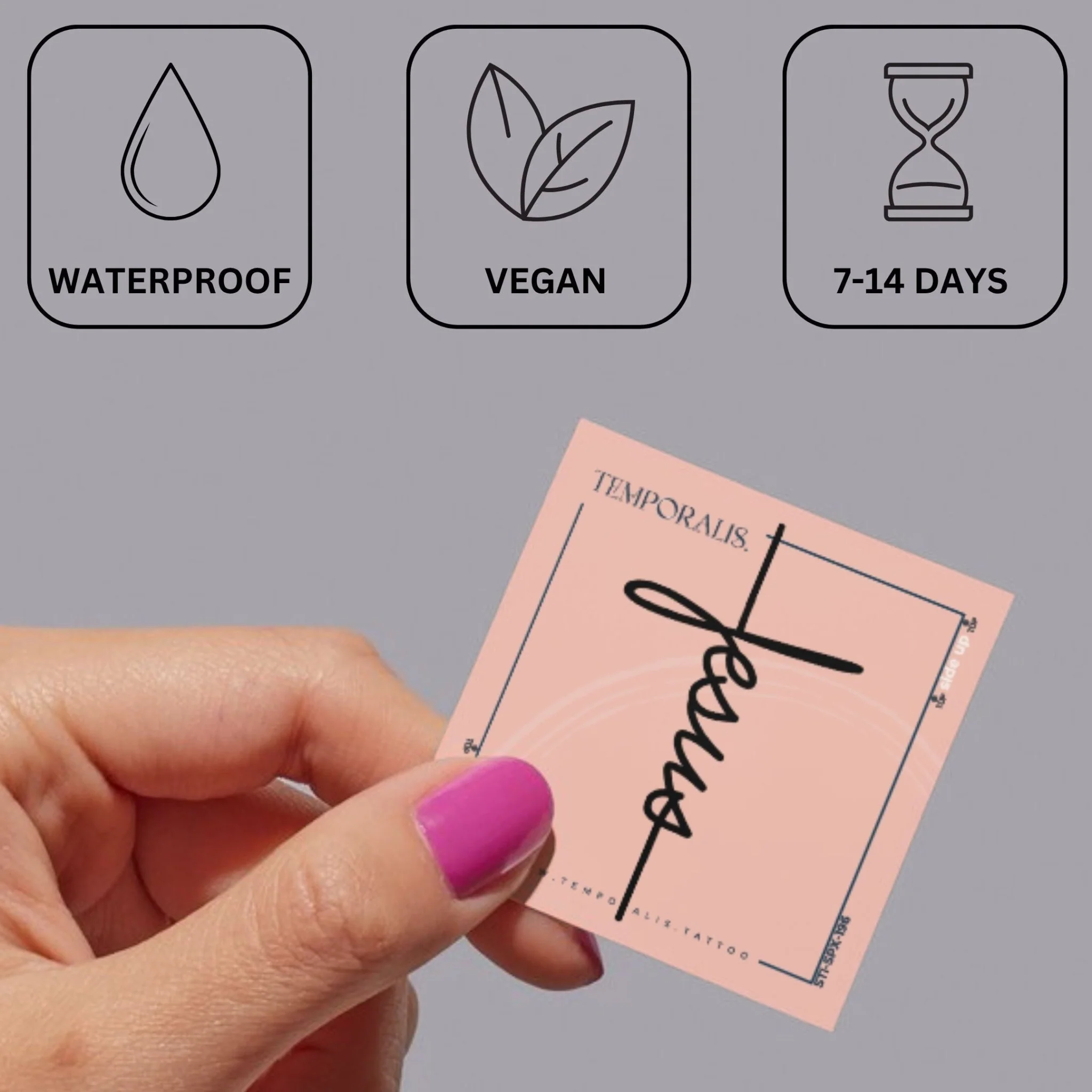 Jesus' script temporary tattoo - Image 3