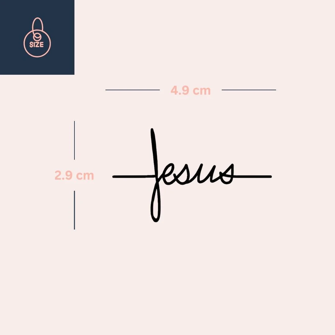 Jesus' script temporary tattoo - Image 4