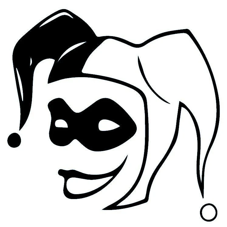 Masked Female Jester Temporary Tattoo - Image 2