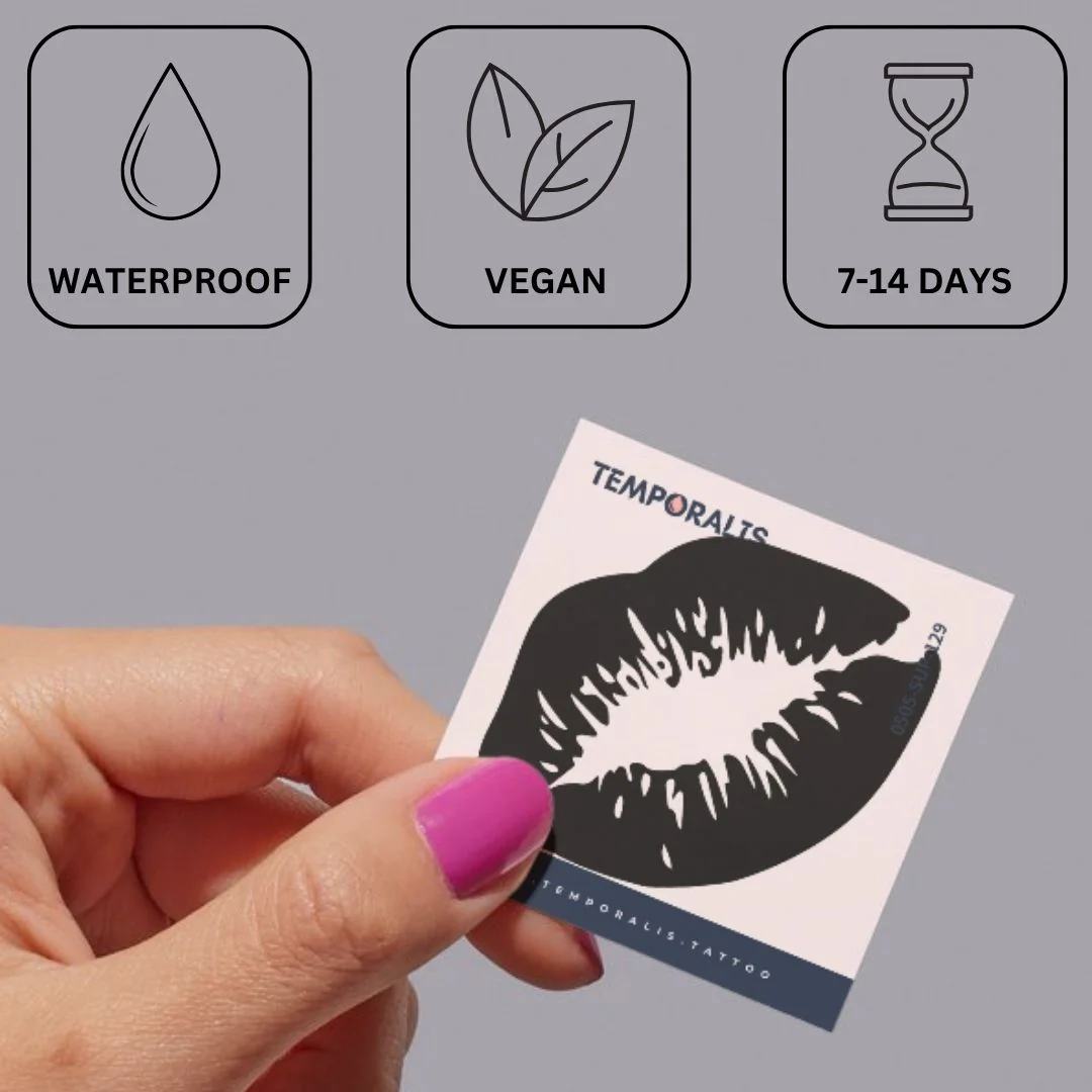Kiss mark temporary tattoo - Image 3