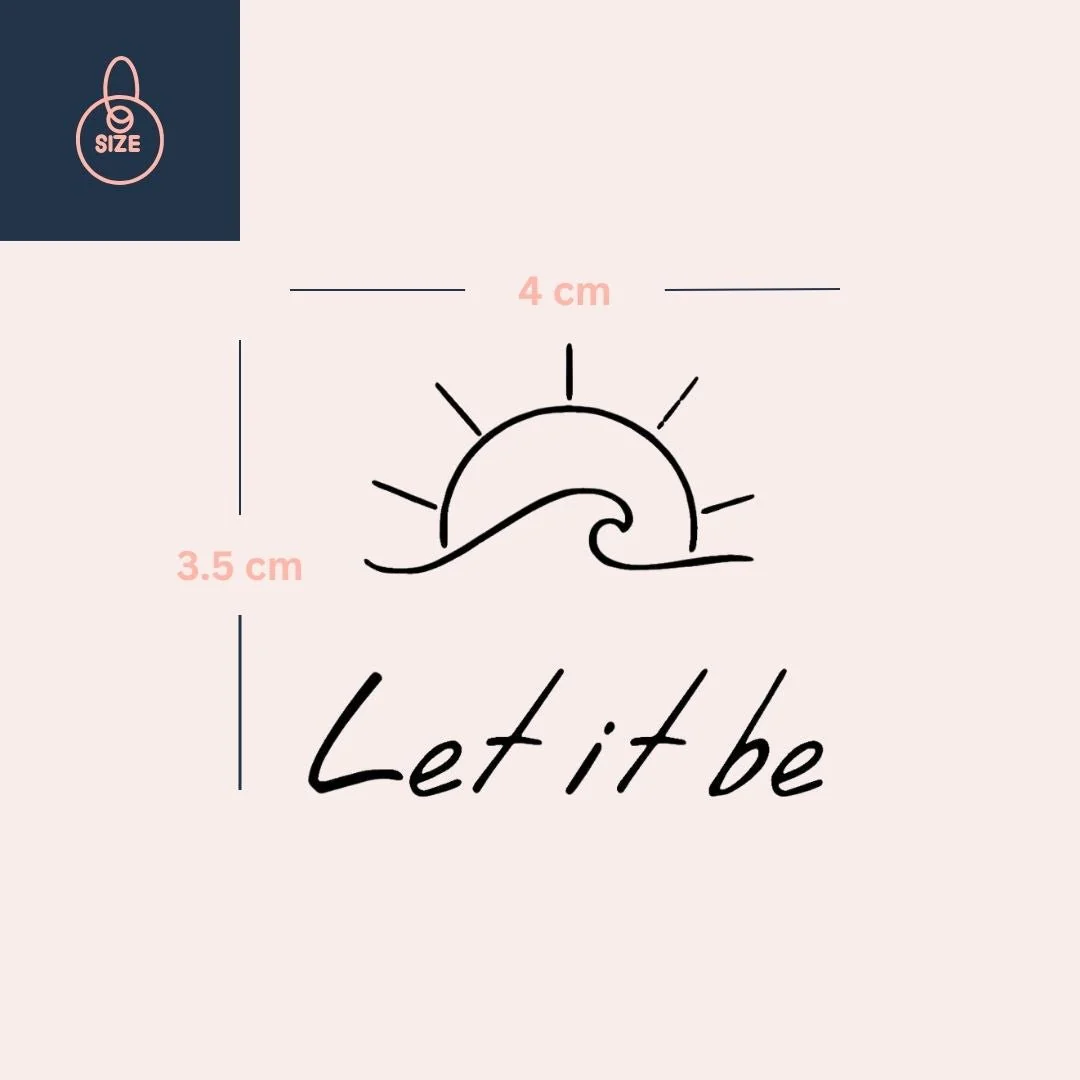 Sunrise & wave 'Let it be' temporary tattoo - Image 4