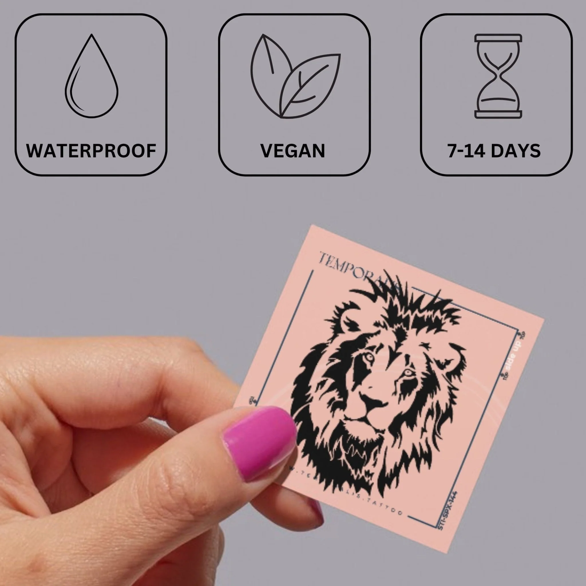 Tribal Lion Head Temporary Tattoo - Image 3