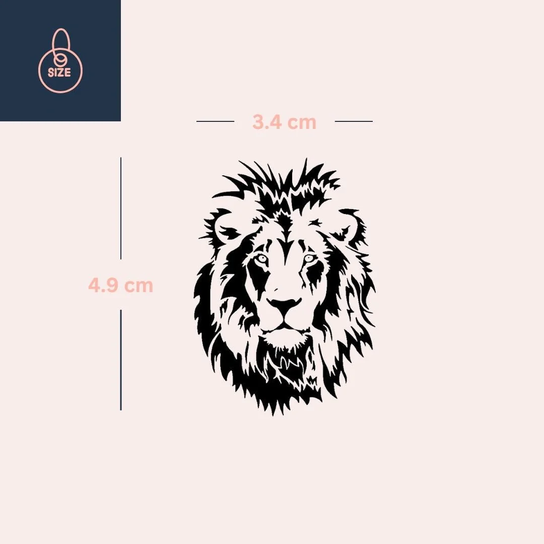 Tribal Lion Head Temporary Tattoo - Image 4