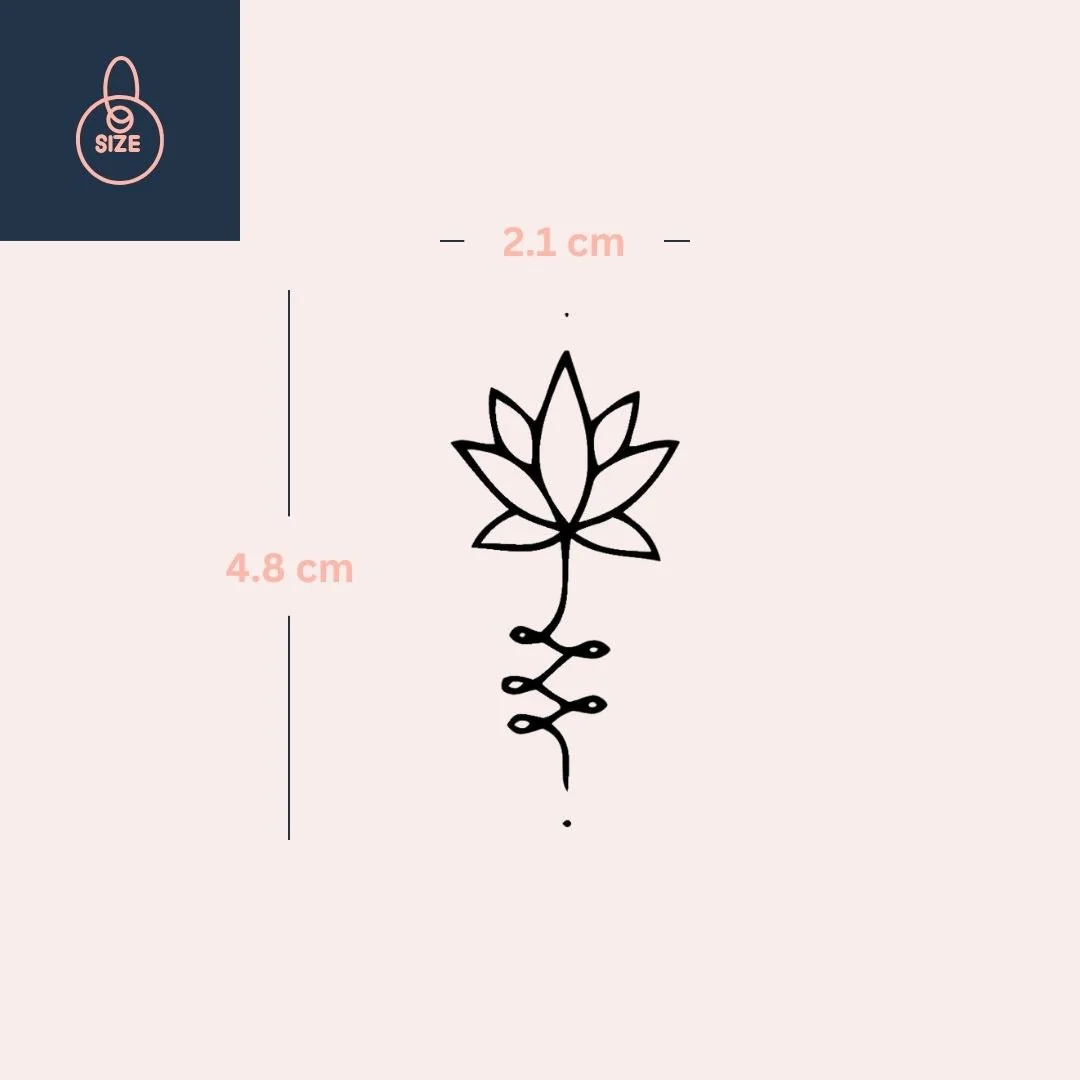 Fine line lotus flower temporary tattoo - Image 4