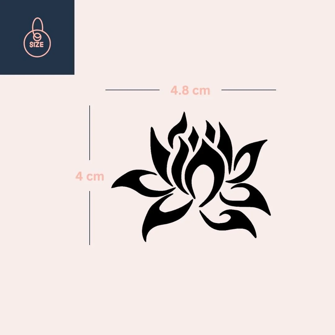 Tribal lotus temporary tattoo - Image 4