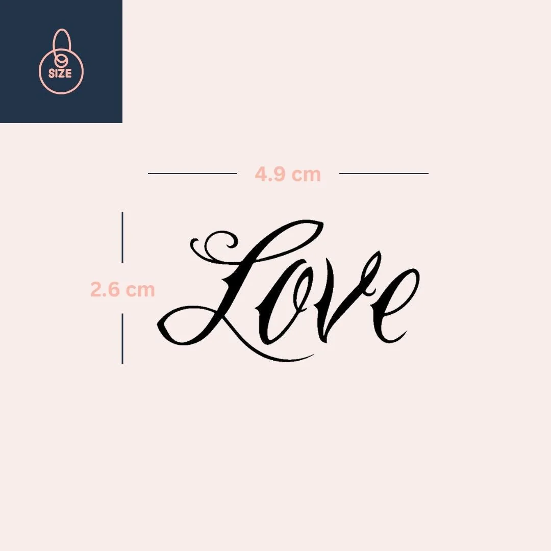 Love calligraphy temporary tattoo - Image 4