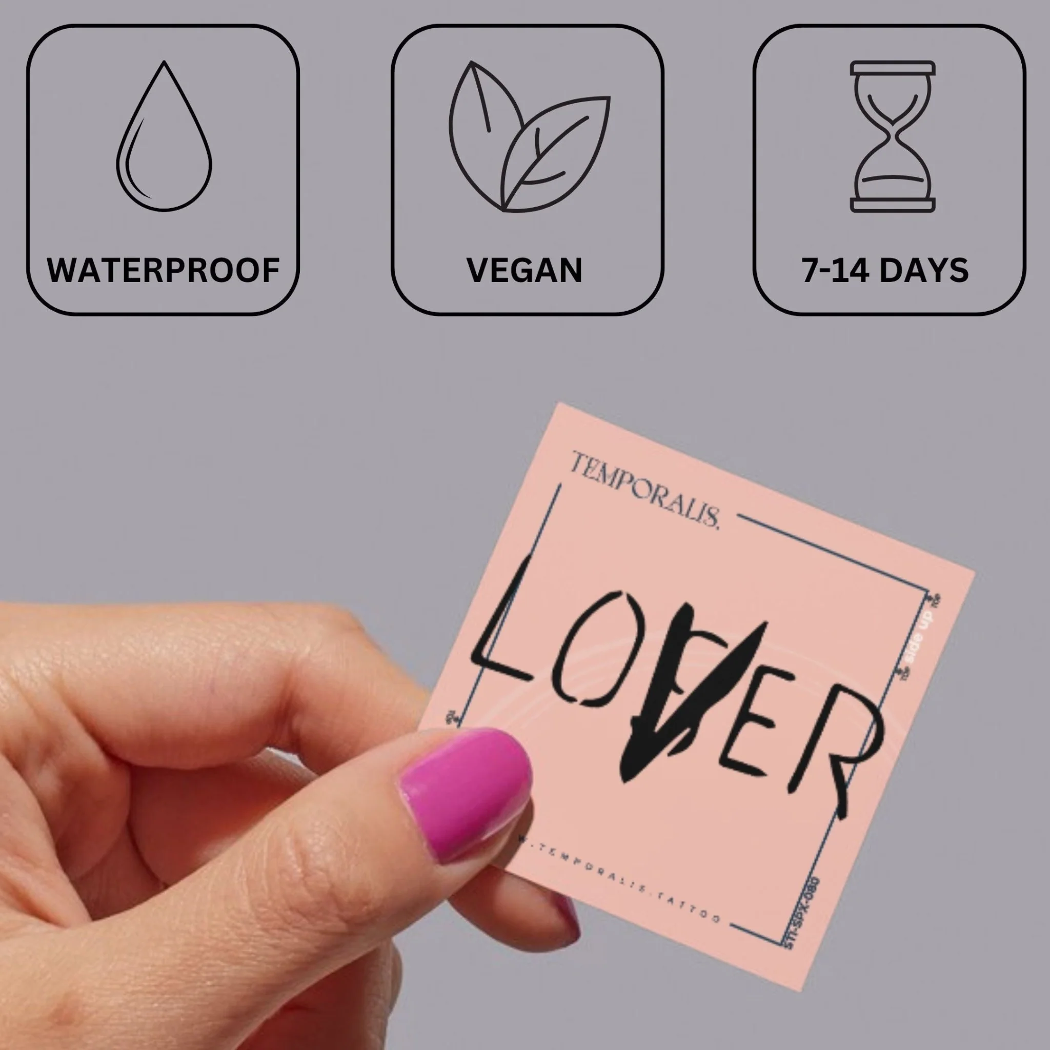 LOVER (LOSER corrected) temporary tattoo - Image 3