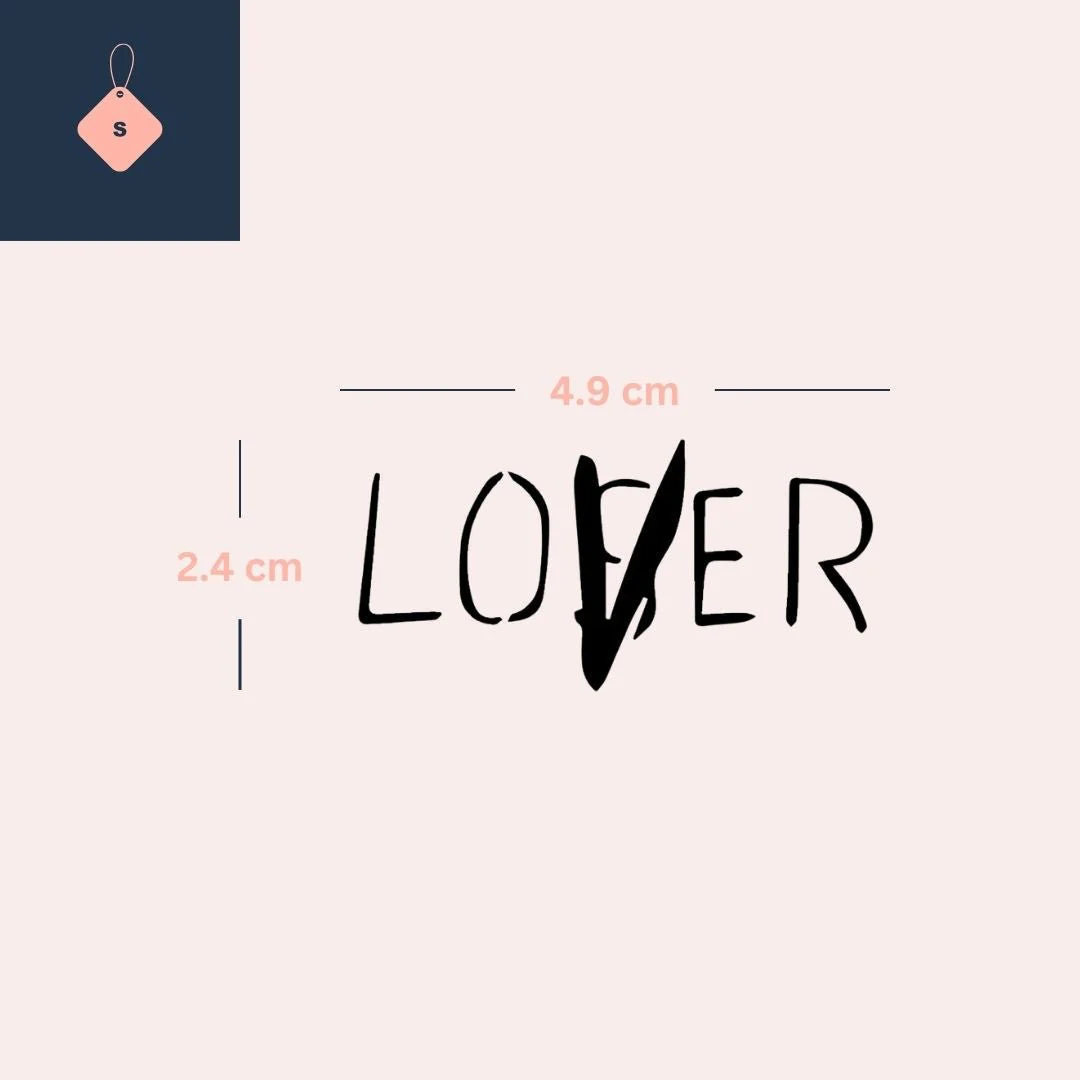 LOVER (LOSER corrected) temporary tattoo - Image 4