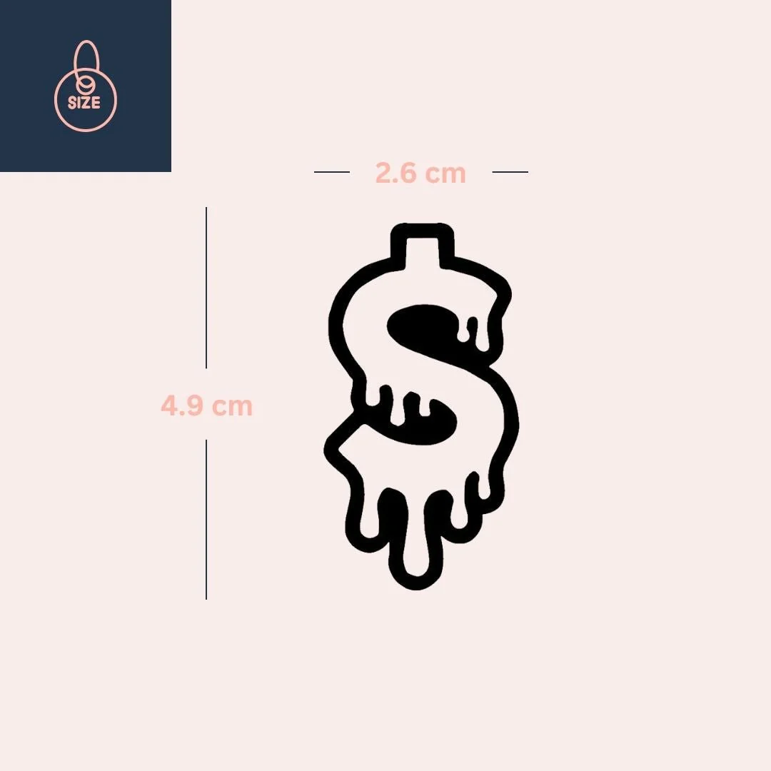 Dripping dollar sign temporary tattoo - Image 4