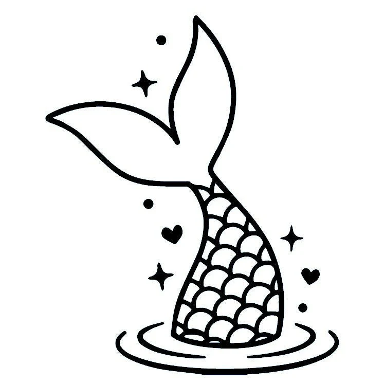 Mermaid tail temporary tattoo with sparkles - Image 2