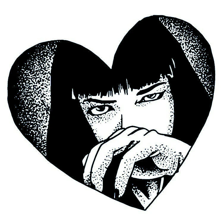 Mia Wallace heart-frame portrait temporary tattoo - Image 2
