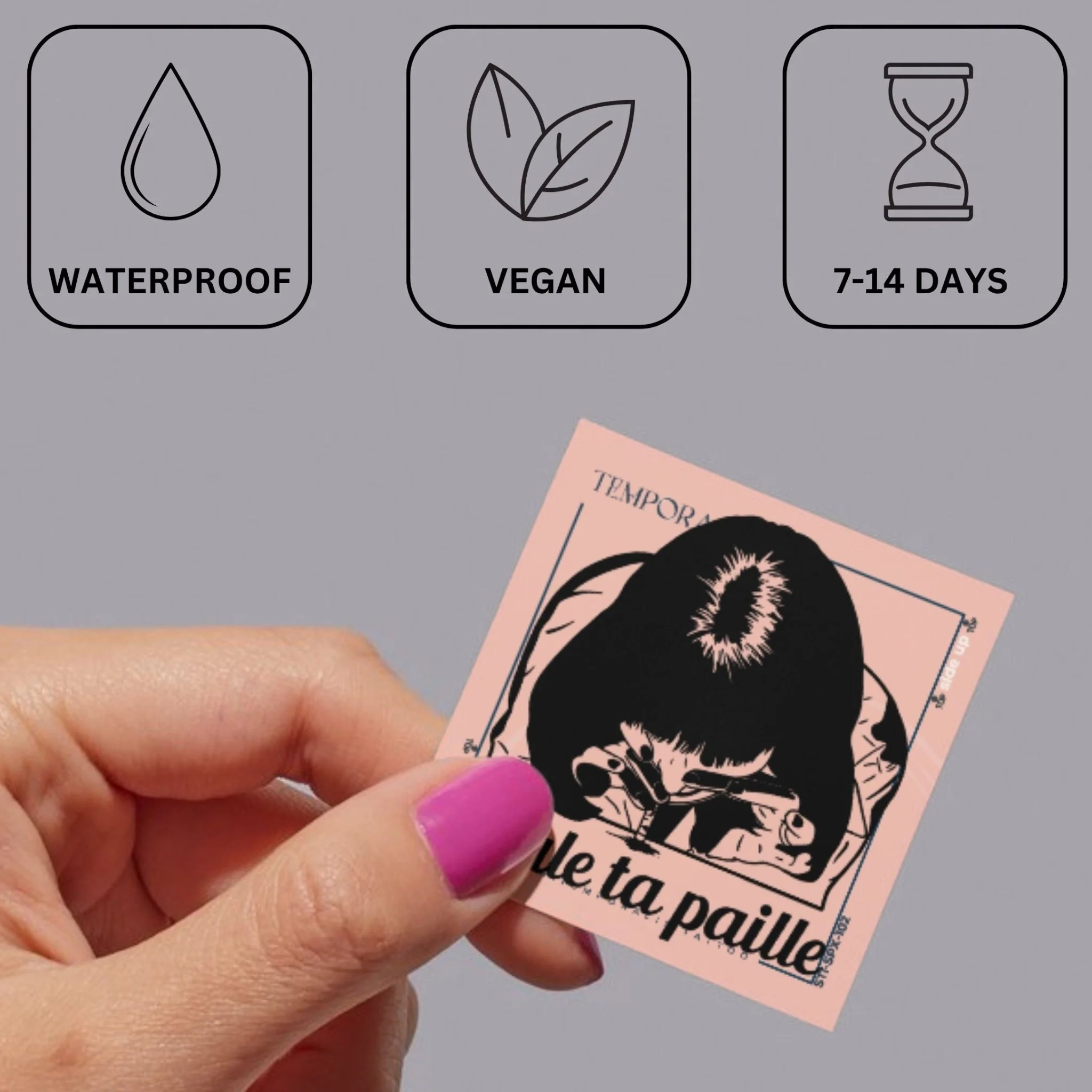 Snorting through a straw temporary tattoo – 'Roule ta paille' - Image 3