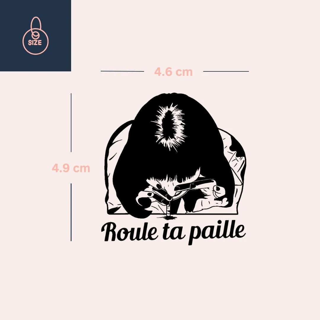 Snorting through a straw temporary tattoo – 'Roule ta paille' - Image 4